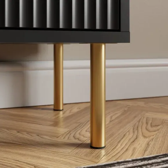 Console Table with Storage - Black