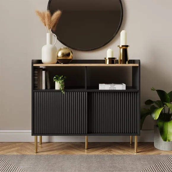 Console Table with Storage - Black image