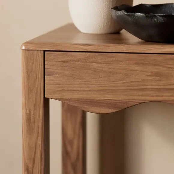 Console Table with Wiggle Design - Walnut, Wood