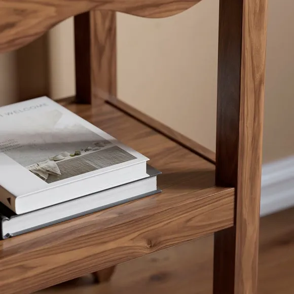 Console Table with Wiggle Design - Walnut, Wood