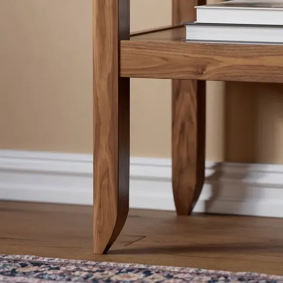 Console Table with Wiggle Design - Walnut, Wood