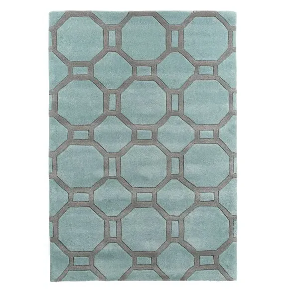 Contemporary Rug Geometric Pattern - Blue image