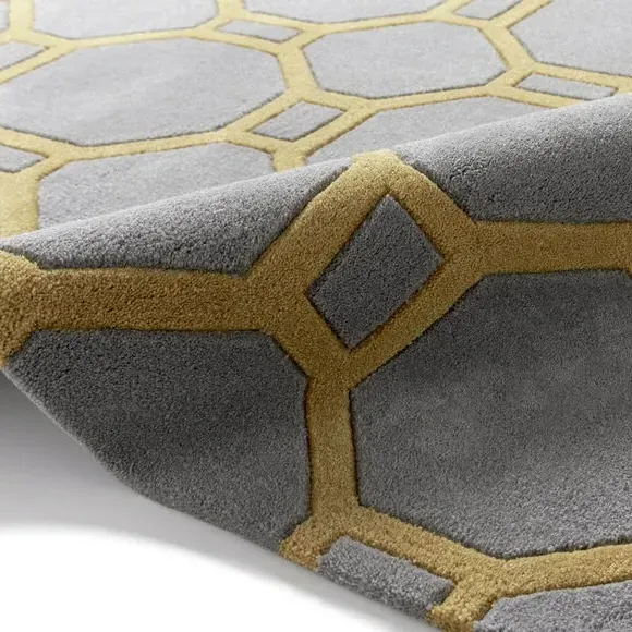Contemporary Rug Geometric Pattern - Yellow