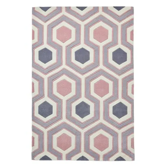 Contemporary Rug Hand Tufted - Rose, Acrylic image