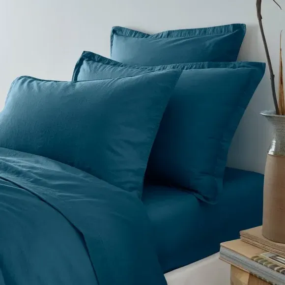 Continental Pillowcase - Blue, Cotton