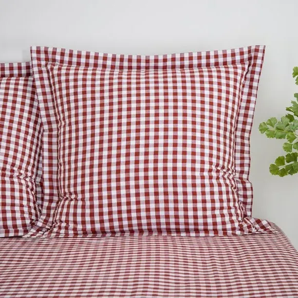 Continental Pillowcase Gingham - Mulberry, Cotton