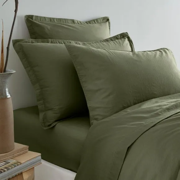 Continental Pillowcase - Olive, Cotton