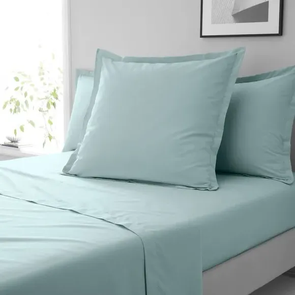 Continental Square Pillowcase - Duck Egg, Cotton