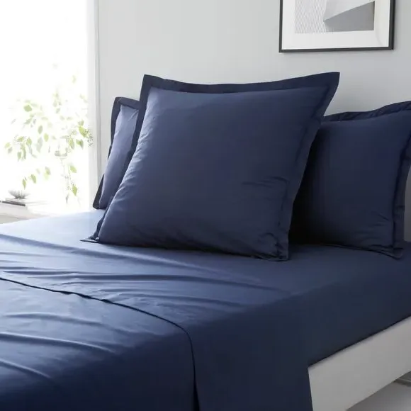 Continental Square Pillowcase - Luxe Navy, Cotton