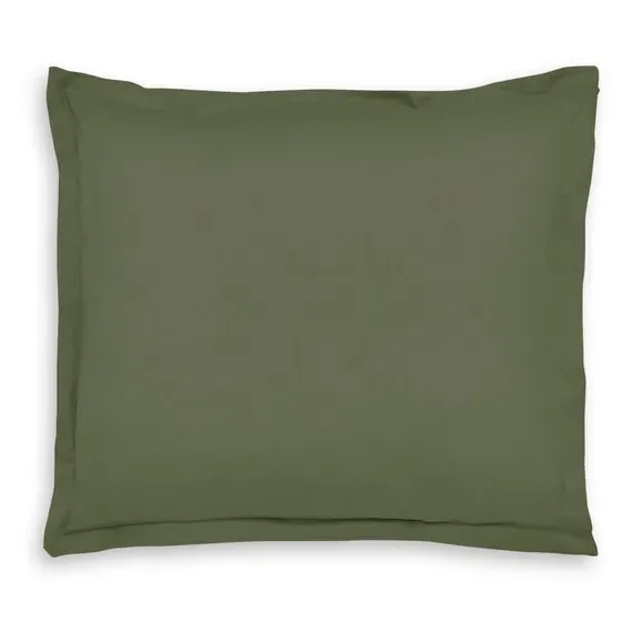 Continental Square Pillowcase - Olive, Cotton