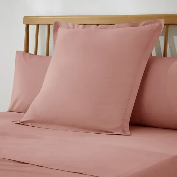 Continental Square Pillowcase - Pink, Cotton
