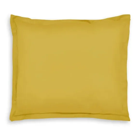 Continental Square Pillowcase - Yellow, Cotton