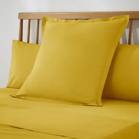Continental Square Pillowcase - Yellow, Cotton