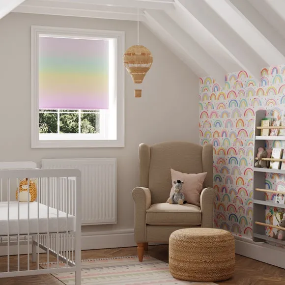 Cordless Blackout Roller Blind - Rainbow Ombre