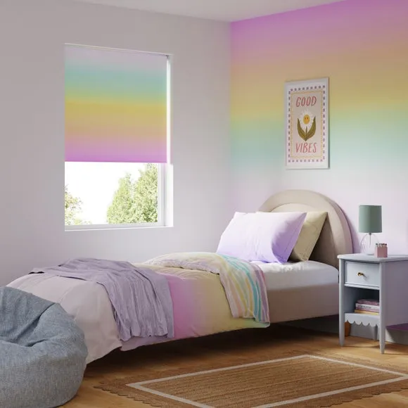 Cordless Blackout Roller Blind - Rainbow Ombre
