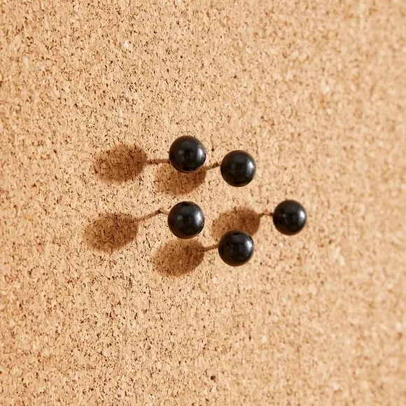 Cork Pin Board with Pins - Black, Natural Cork