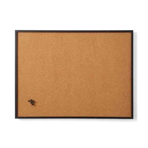 Cork Pin Board with Pins - Black, Natural Cork