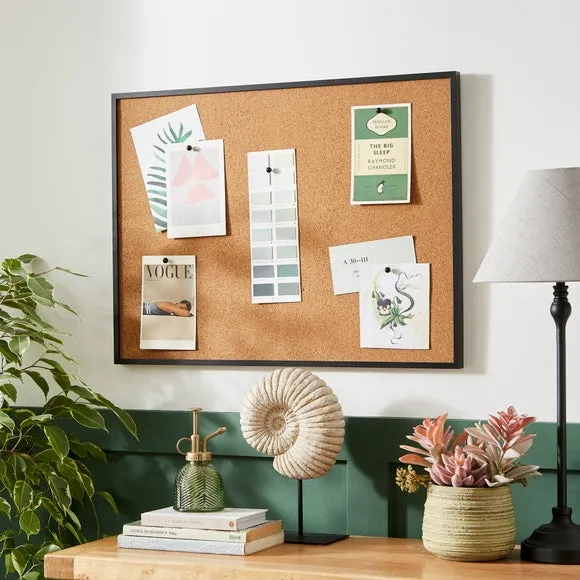 Cork Pin Board with Pins - Black, Natural Cork image