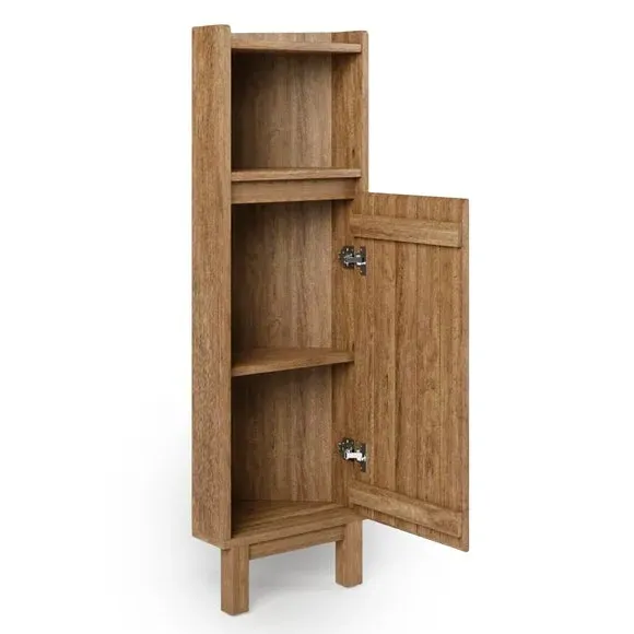 Corner Bathroom Unit with Storage - Mango Wood