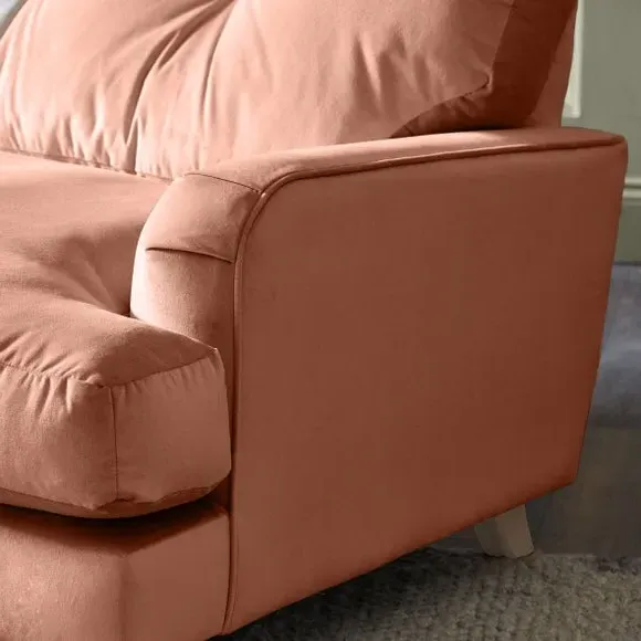 Corner Chaise Sofa - Apricot, Velvet