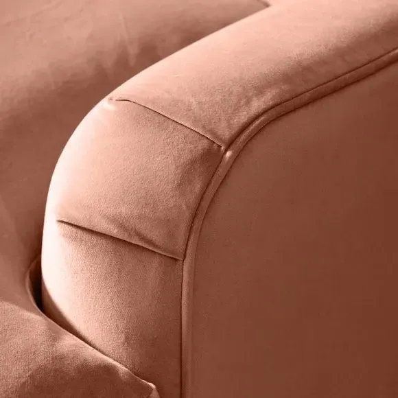 Corner Chaise Sofa - Apricot, Velvet