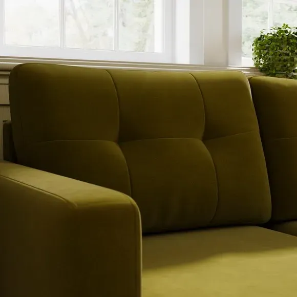 Corner Chaise Sofa Bed with Storage - Olive, Velvet