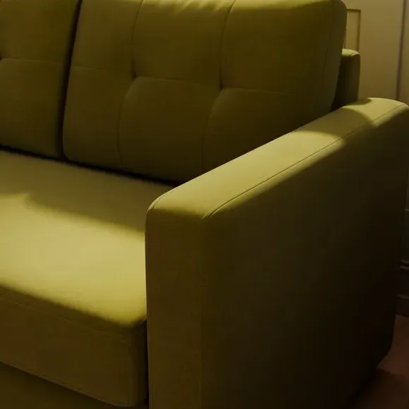 Corner Chaise Sofa Bed with Storage - Olive, Velvet