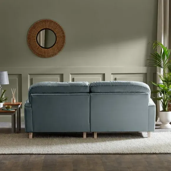 Corner Chaise Sofa - Blue, Velvet