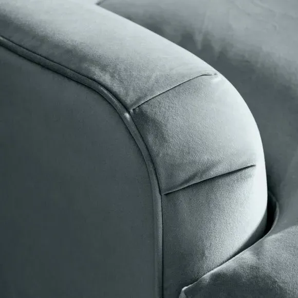 Corner Chaise Sofa - Blue, Velvet