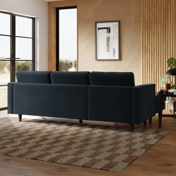 Corner Chaise Sofa Casual Sit - Ink, Velvet