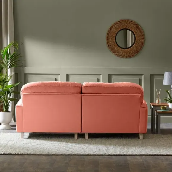 Corner Chaise Sofa - Coral, Velvet