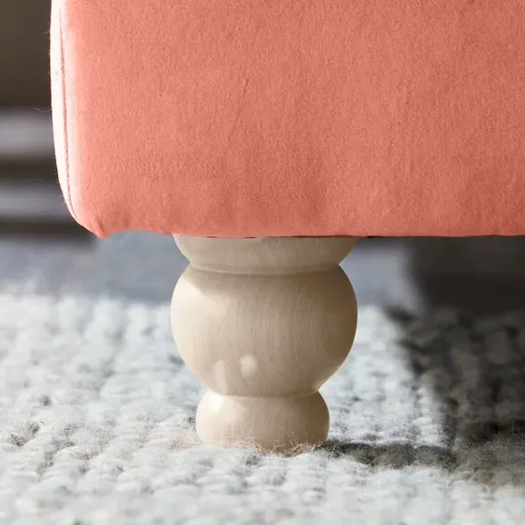 Corner Chaise Sofa - Coral, Velvet