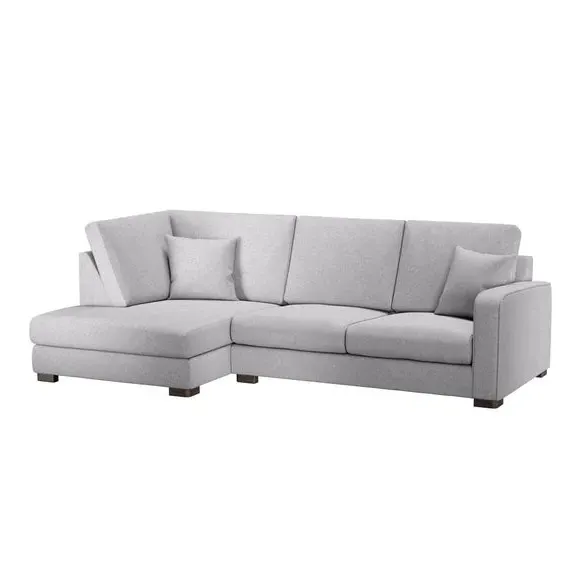 Corner Chaise Sofa Deep Sit - Grey, Fabric