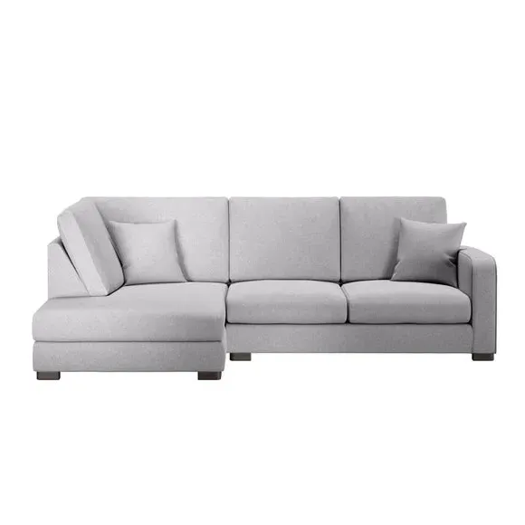 Corner Chaise Sofa Deep Sit - Grey, Fabric