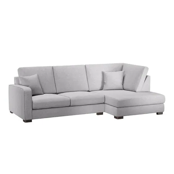 Corner Chaise Sofa Deep Sit - Grey, Fabric