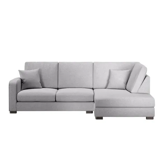 Corner Chaise Sofa Deep Sit - Grey, Fabric