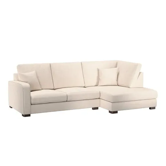 Corner Chaise Sofa Deep Sit - Natural, Fabric