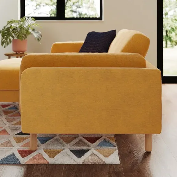 Corner Chaise Sofa - Gold, Chenille