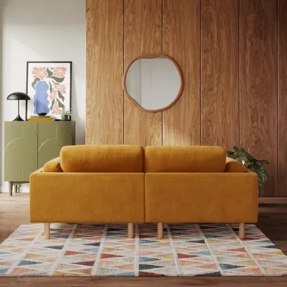 Corner Chaise Sofa - Gold, Chenille