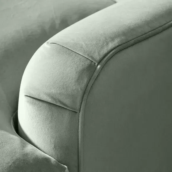 Corner Chaise Sofa - Green, Velvet
