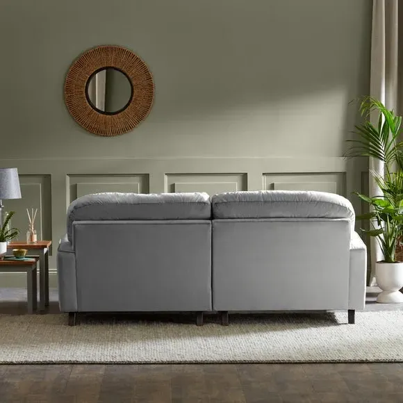 Corner Chaise Sofa - Grey, Velvet