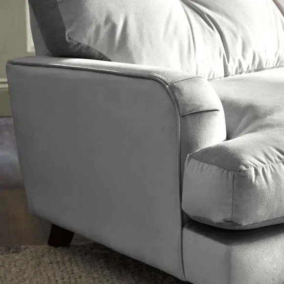 Corner Chaise Sofa - Grey, Velvet