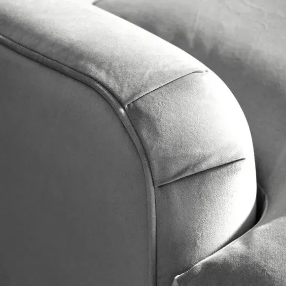 Corner Chaise Sofa - Grey, Velvet