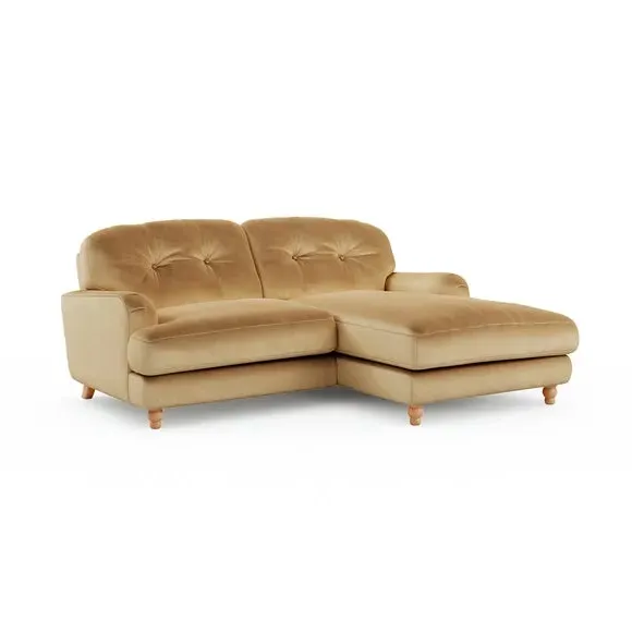 Corner Chaise Sofa - Honey, Velvet