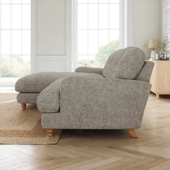 Corner Chaise Sofa - Mushroom, Chenille