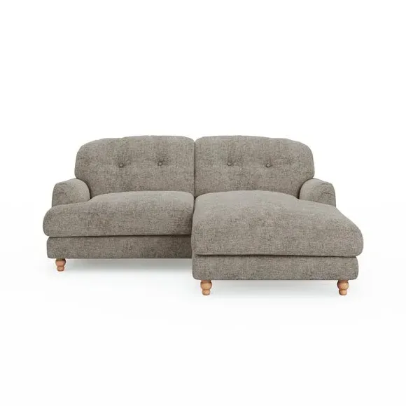 Corner Chaise Sofa - Mushroom, Chenille