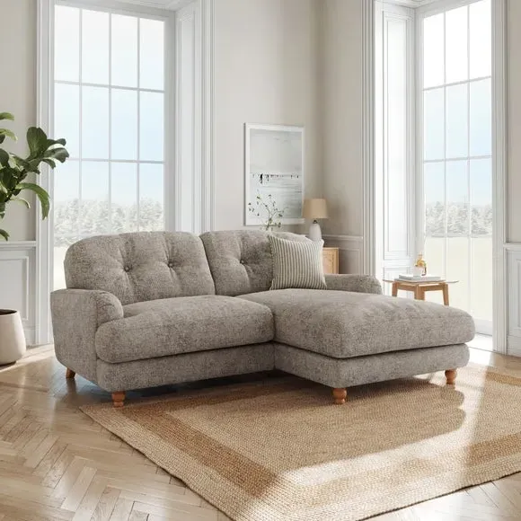 Corner Chaise Sofa - Mushroom, Chenille image