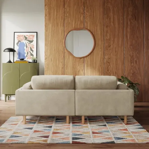 Corner Chaise Sofa - Natural, Chenille
