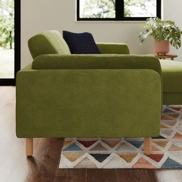 Corner Chaise Sofa - Olive, Chenille