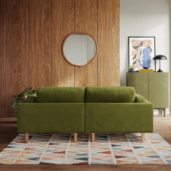 Corner Chaise Sofa - Olive, Chenille